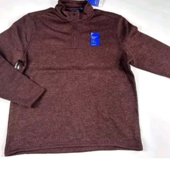 APT. 9 Seriously Soft Fleece Burgundy 1/4 Zip Knit Sweater Pullover NWT - Picture 2 of 5